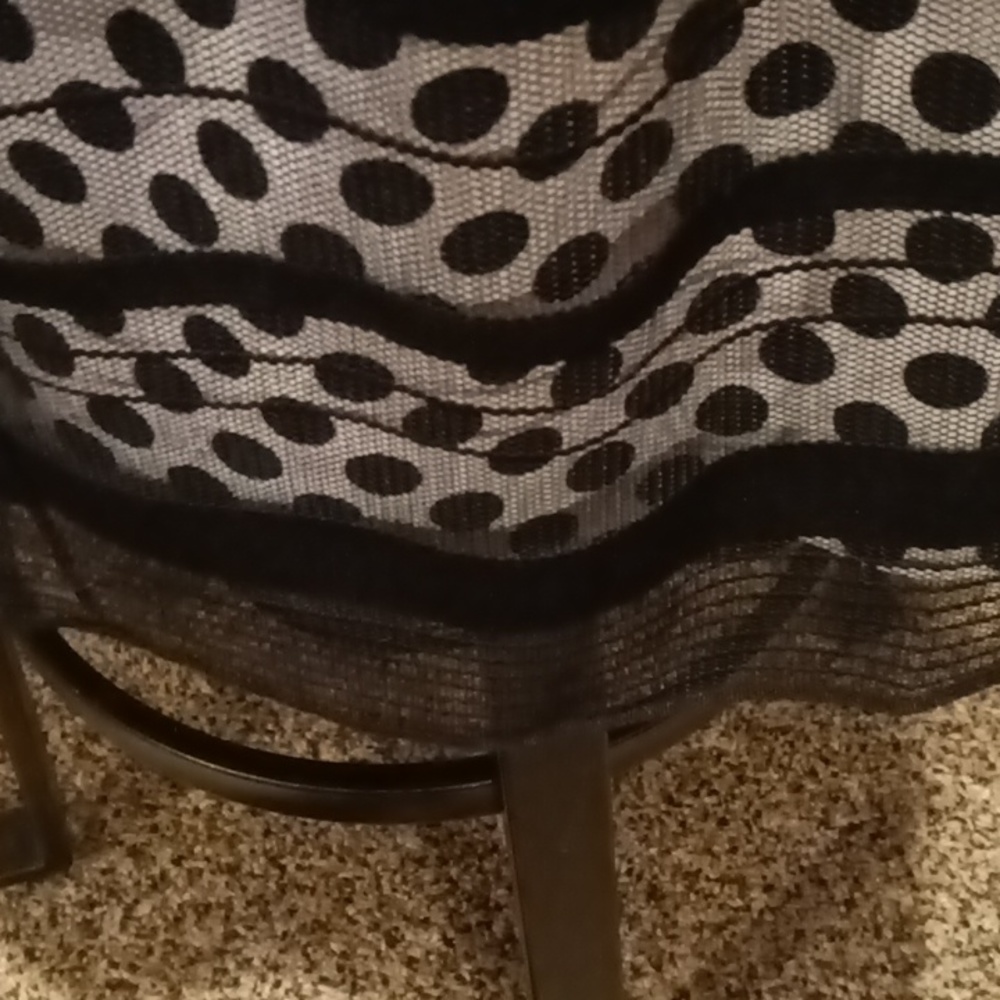 FINAL PRICE NWOT Jessica Simpson black/ white sheer polkadot dress w 20" zipper - Picture 15 of 16